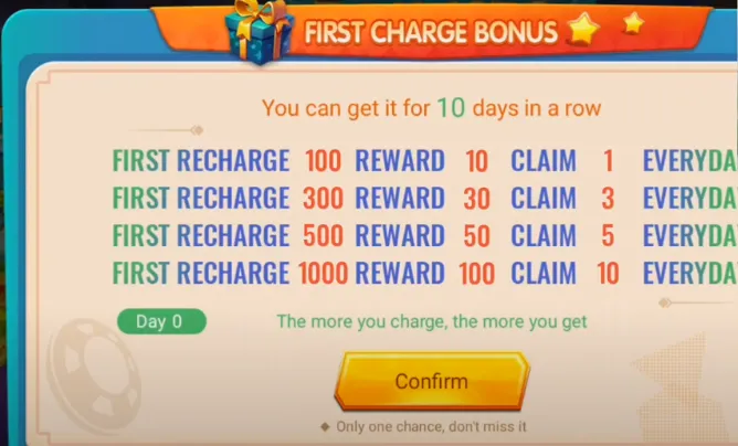 First deposit bonus offer