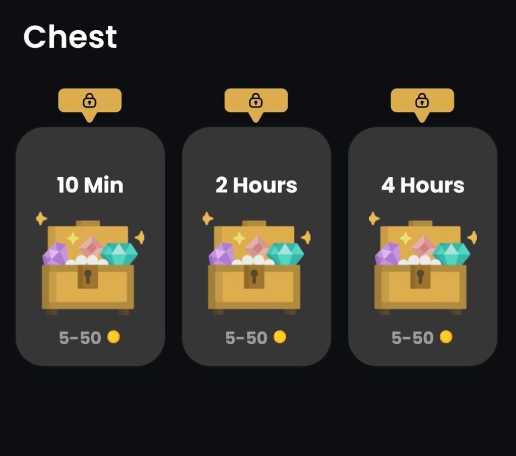 chest option of the app