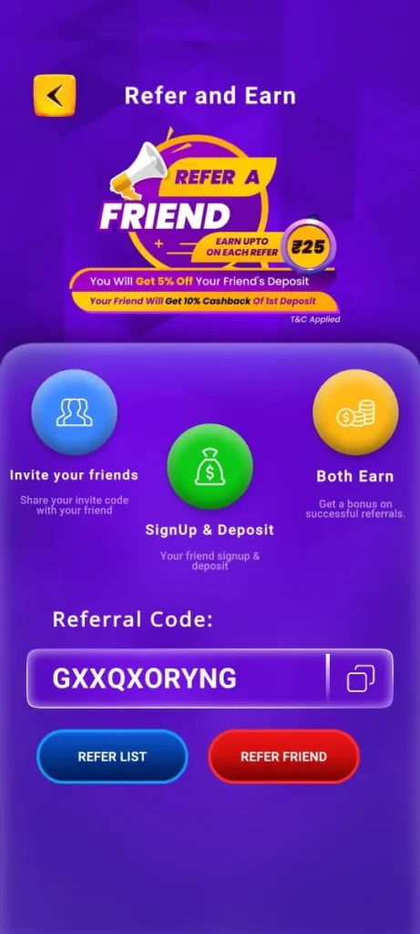 Share referral code